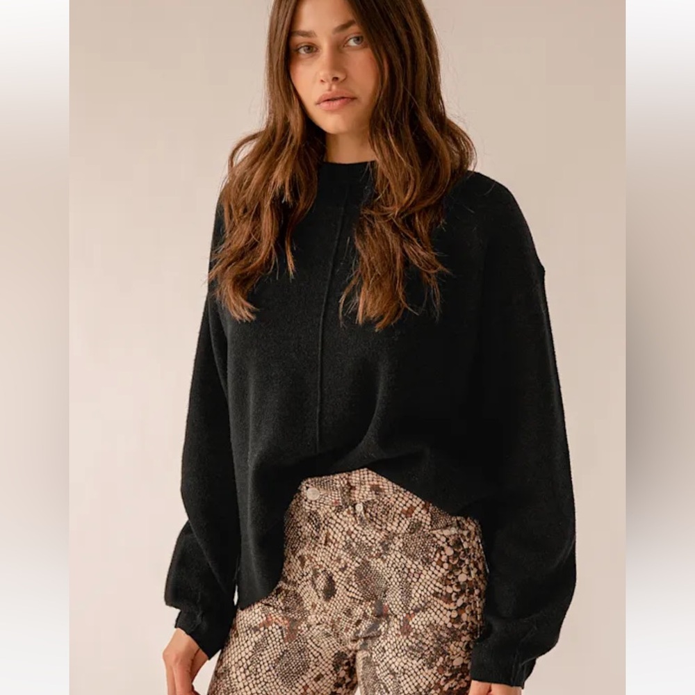 Lulus Warm Moments Black Knit Oversized Sweater
